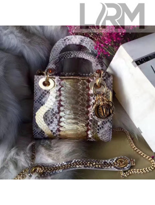Dior Lady Dior Mini/Medium Bag in Original Python Leather 2017