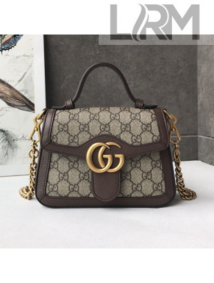 Gucci GG Canvas Mini Top Handle Bag 547260 Brown Leather 2019
