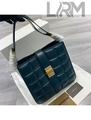 Bottega Veneta Marie Quilted Calfskin Slim Padded Shoulder Bag Blue 2019 