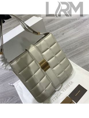 Bottega Veneta Marie Quilted Calfskin Slim Padded Shoulder Bag White 2019 
