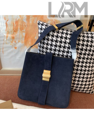 Bottega Veneta Marie Suede Shoulder Bag Blue 2019 