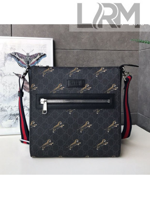 Gucci Bestiary GG Canvas Messenger Bag with Tigers Print 474137 2019