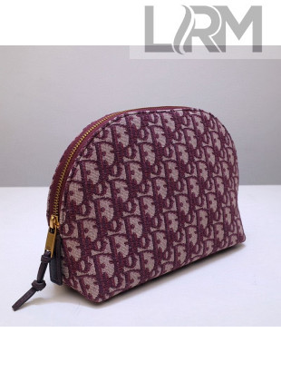 Dior Oblique Jacquard Canvas Beauty Case Clutch Bag Burgundy 2020