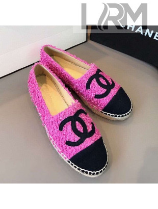 Chanel Tweed Flat Espadrilles G29762 Pink/Black 2020