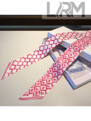 Chanel Quilting CC Print Silk Slim Bandeau Scarf 5x120cm Red 2020