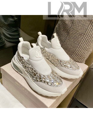 Jimmy Choo Lycra Crystal Sneakers White 2021 11660