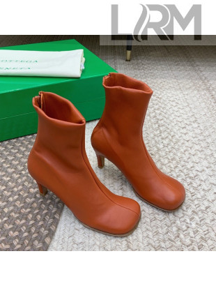 Bottega Veneta Bloc Lambskin Ankle Short Boots Orange 2021 