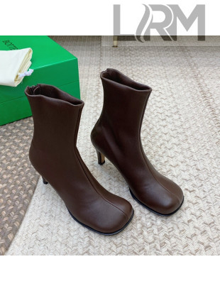 Bottega Veneta Bloc Lambskin Ankle Short Boots Chocolate Brown 2021 
