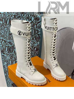 Louis Vuitton Territory Flat High Range Leather Boots White 2021