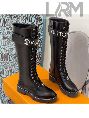 Louis Vuitton Territory Flat High Range Leather Boots Black 2021