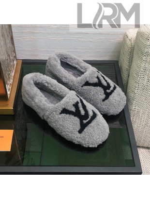 Louis Vuitton Shearling Loafers Grey 2021 111786