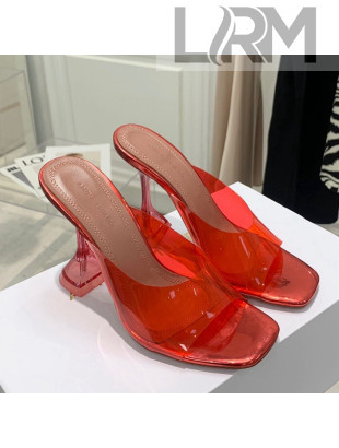 Amina Muaddi TPU Heel Slide Sandals 9.5cm Red 2021 48