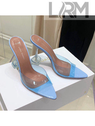 Amina Muaddi TPU Pointed Slide Sandals 9.5cm Light Blue 2021 62