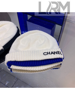Chanel Double Knit Hat White/Blue 2021 67