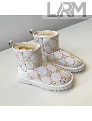 Gucci GG Snow Ankle Boots Golden White 2021 17
