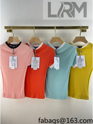 Chanel Knit T-Shirt Orange/Blue 2022 60
