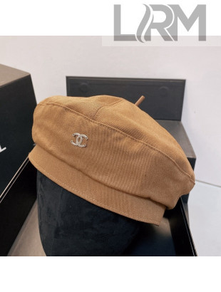 Chanel Canvas Beret Hat Khaki 2021 14