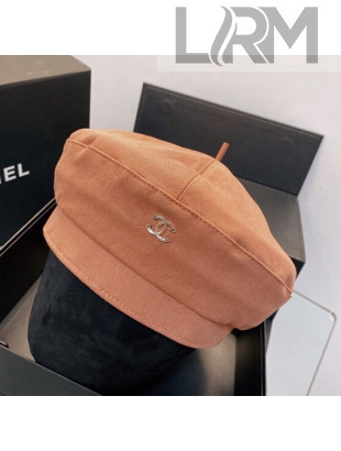 Chanel Canvas Beret Hat Brown 2021 15