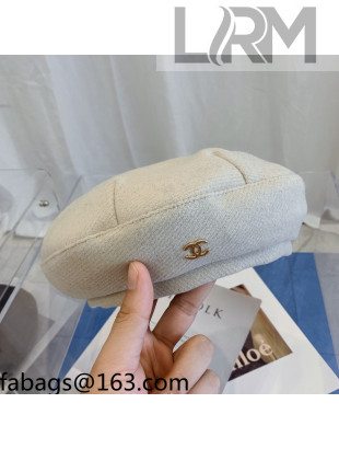 Chanel Wool Beret Hat White 2021 19