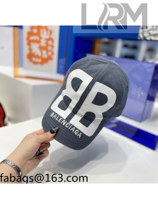 Balenciaga BB Canvas Baseball Hat Grey 2021 35