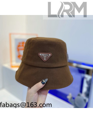 Prada Wool Blend Bucket Hat Dark Brown 2021