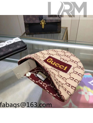 Gucci GG Jacquard Knit Hat Beige 2021