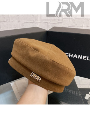 Dior Canvas Beret Hat Brown 2021