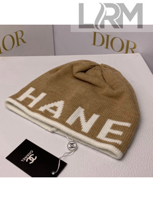 Chanel Beanie Knit Hat Beige 2021 19