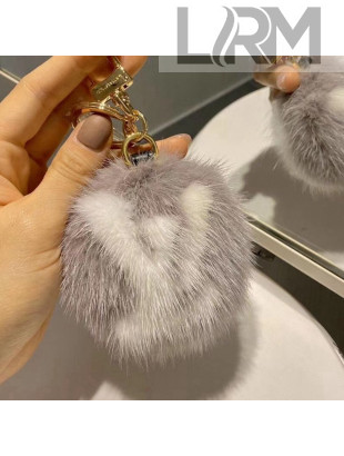 Louis Vuitton LV Fur Bag Charm and Key Holder Grey 2021 02