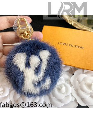 Louis Vuitton LV Fur Bag Charm and Key Holder Navy Blue 2021 22