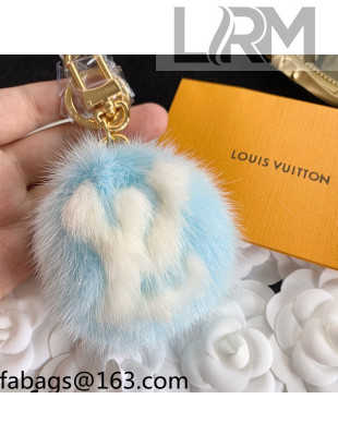 Louis Vuitton LV Fur Bag Charm and Key Holder Light Blue 2021 24