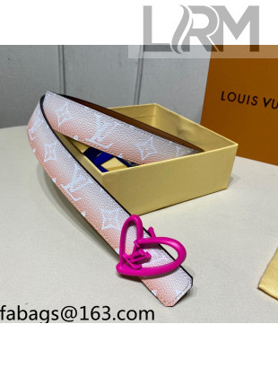 Louis Vuitton Gradient Monogram Canvas Reversible Belt 3cm with LV Love Buckle Pink 2021