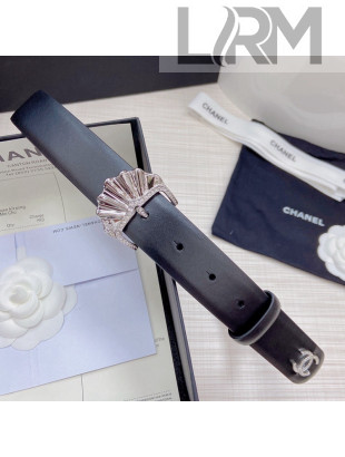 Chanel Calfskin Belt 3cm AA7508 Black/Silver 2021