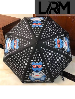 Supreme by LV umbrella for sun & rain black