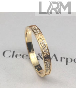 Cartier Yellow Gold Nologo Love Ring with Diamond-paved,Extra Small Model 04