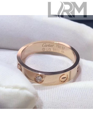 Cartier Pink Gold Love Ring with Diamond,Small Model 02