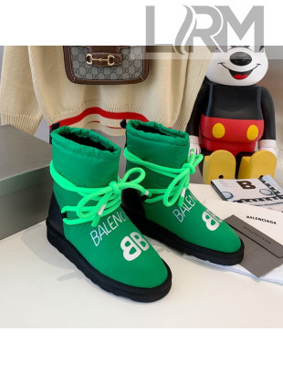 Balenciaga Lace-up Flat Ankle Boots Green 2021 17