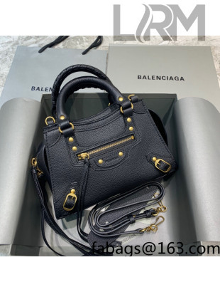 Balenciaga Neo Classic Mini Bag in Grained Calfskin Black/Gold 2021 638512