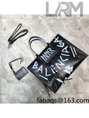 Balenciaga Graffiti Calfskin Medium Tote bag 33cm Black/White 2022