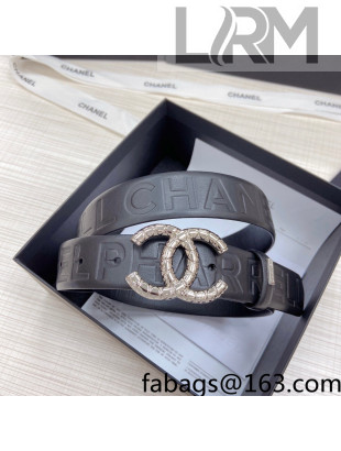 Chanel Calfskin Belt 3cm with Metallic CC Buckle Black 2022 75