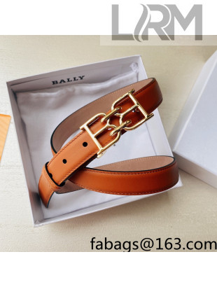 Bally Calf Leather Belt 3cm with Interlocking B Buckle Orange 2022 56