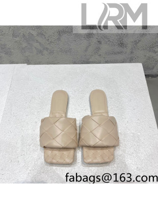 Bottega Veneta Woven Lambskin Flat Slide Sandals 9.5cm Nude 2022 032137