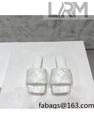 Bottega Veneta Woven Lambskin Flat Slide Sandals 9.5cm Pearly White 2022 032138