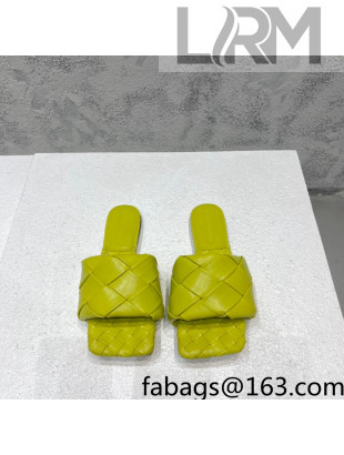 Bottega Veneta Woven Lambskin Flat Slide Sandals 9.5cm Green 2022 032143