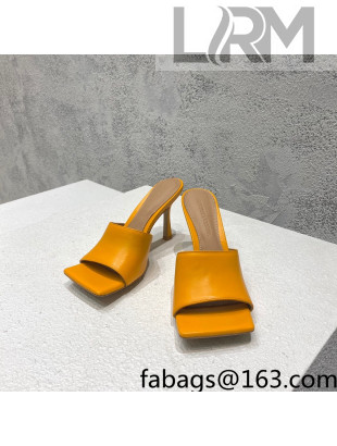 Bottega Veneta Stretch Lambskin High Heel Slide Sandals 9.5cm Orange 2022 032147