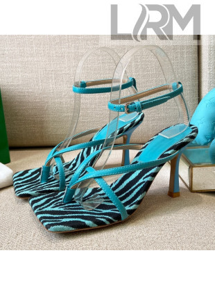 Bottega Veneta Stretch Striped Insole Sandals 9cm Sky Blue 2021 