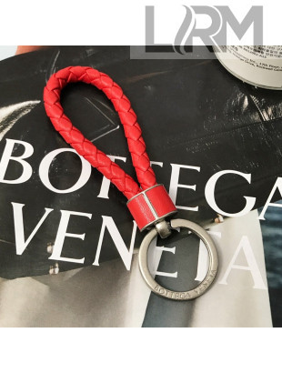 Bottega Veneta Intrecciato Lambskin Key Ring Red 2022 608783