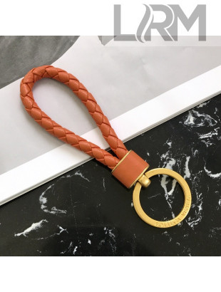 Bottega Veneta Intrecciato Lambskin Key Ring Orange 2022 608783