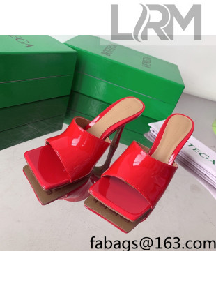 Bottega Veneta Stretch Patent Leather High Heel Slide Sandals 9cm Red 2022
