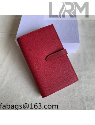 Celine Palm-Grained Leather Large Strap Wallet Dark Red 2022